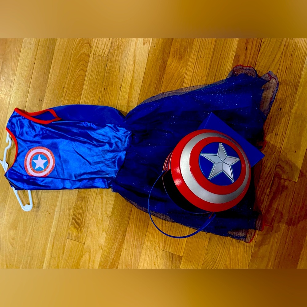 Captian America dress and bucket